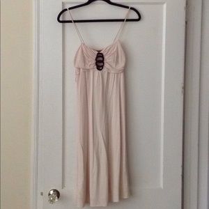 Velvet cream cotton dress with black accent